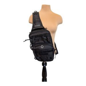 NexPak Tactical Sling Shoulder Hiking Backpack TL312 BK BLACK 12" 800cu.in.